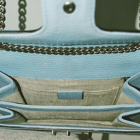 Authentic Gucci BLUE CALFSKIN LEATHER HANDBAG - Picture 13 of 13